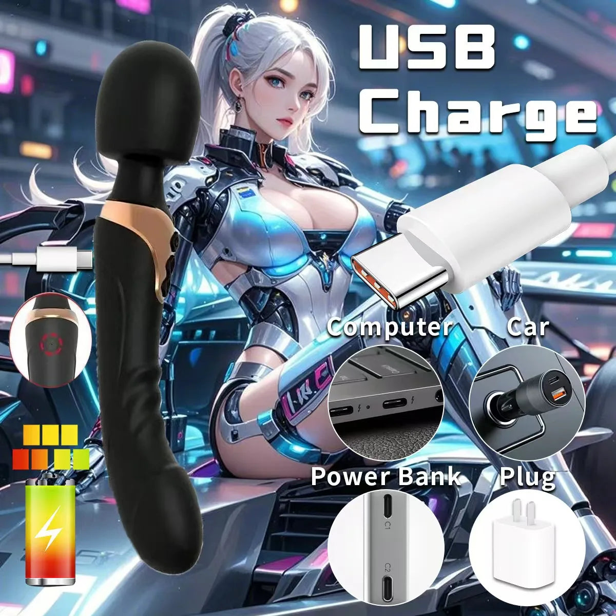 🍑SALE 50% OFF🍑Dildos Vibrator Dual Motor Silicone AV Magic Wand – Powerful G-Spot Clitoris Massager for Women Adults 18+