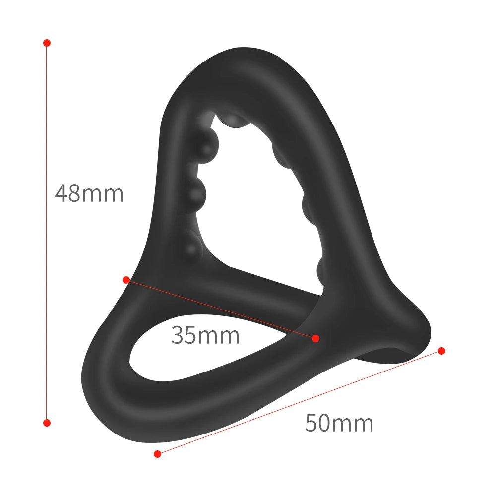 🍑SALE 50% OFF🍆Triangular Silicone Penis Ring with Massage Beads 🍆