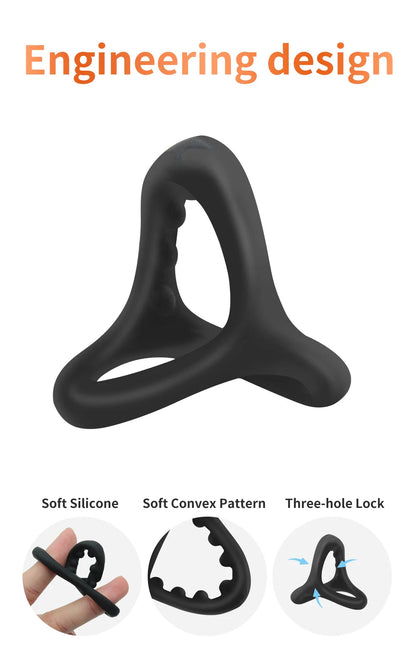 🍑SALE 50% OFF🍆Triangular Silicone Penis Ring with Massage Beads 🍆