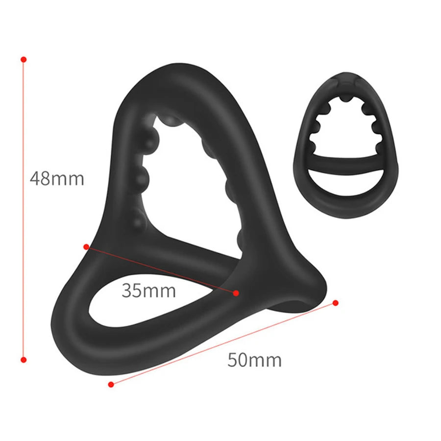 🍑SALE 50% OFF🍆Triangular Silicone Penis Ring with Massage Beads 🍆