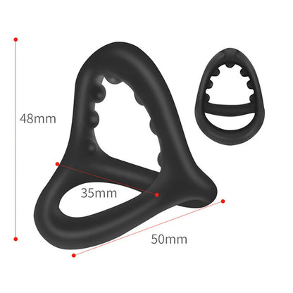 🍑SALE 50% OFF🍆Triangular Silicone Penis Ring with Massage Beads 🍆