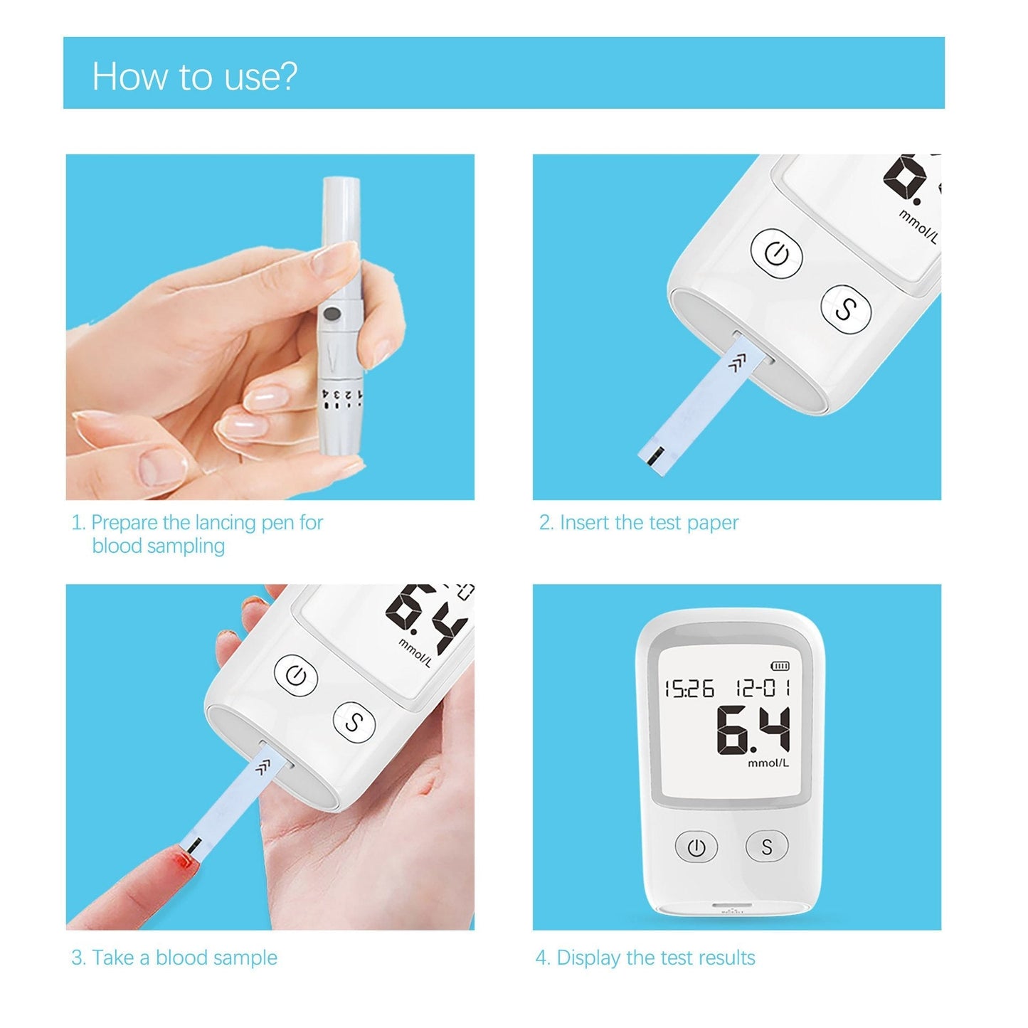 Blood Glucose Meter Diabetes Test Kit
